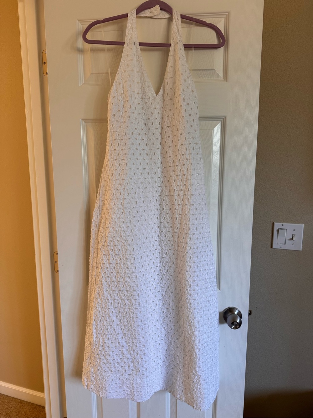 A New Day Women's White Eyelet Maxi A-Line Dress